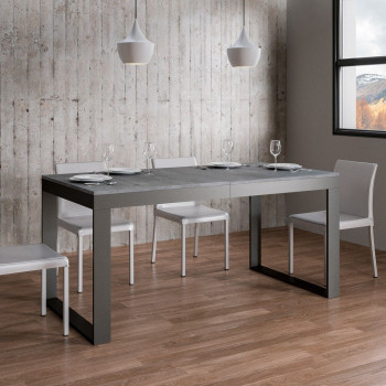 Tecno Evolution Table P.90 - Extendable table 180/440x90 cm Tecno Evolution white ash frame and anthracite legs