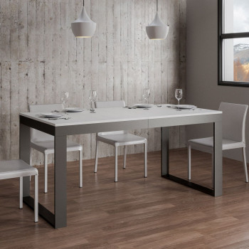 Tecno Evolution Table P.90 - Extendable table 180/440x90 cm Tecno Evolution white ash frame and anthracite legs