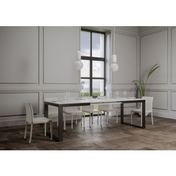 Tecno Evolution Table P.90 - Extendable table 180/440x90 cm Tecno Evolution white ash frame and anthracite legs