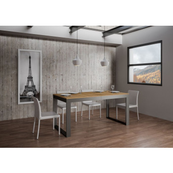 Tecno Evolution Table P.90 - Extendable table 180/440x90 cm Tecno Evolution white ash frame and anthracite legs