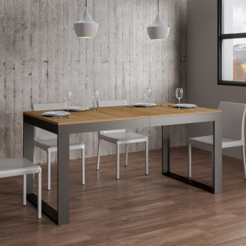 Tecno Evolution Table P.90 - Extendable table 180/440x90 cm Tecno Evolution white ash frame and anthracite legs