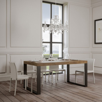 Tecno Table P.90 - Extendable table 120/224x90 cm Tecno white ash with anthracite legs