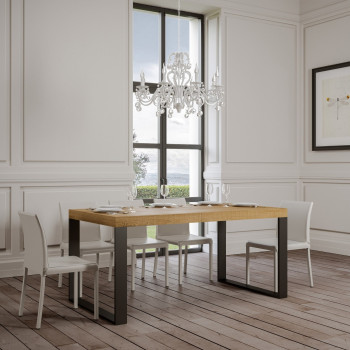 Tecno Table P.90 - Extendable table 120/380x90 cm Tecno white ash with anthracite legs