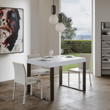 Tecno Table P.90 - Extendable table 130/234x90 cm Tecno white ash with anthracite legs