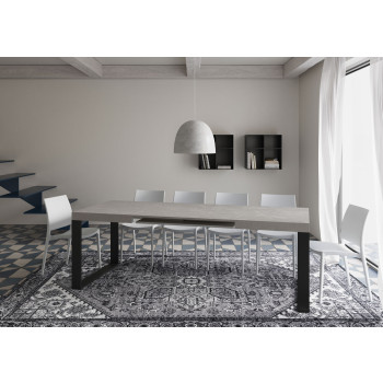 Tecno Table P.90 - Extendable table 140/244x90 cm Tecno white ash with anthracite legs