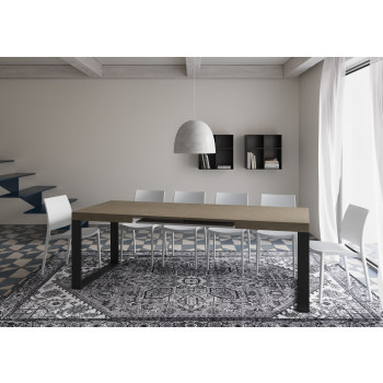 Tecno Table P.90 - Extendable table 140/400x90 cm Tecno white ash with anthracite legs