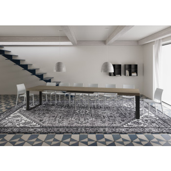 Tecno Table P.90 - Extendable table 140/400x90 cm Tecno white ash with anthracite legs