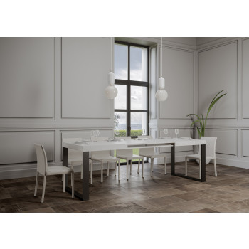 Tecno Table P.90 - Extendable table 140/400x90 cm Tecno white ash with anthracite legs