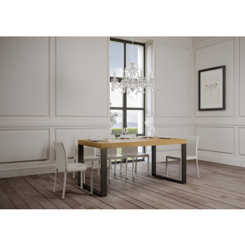 Tecno Table P.90 - Extendable table 160/264x90 cm Tecno white ash with anthracite legs