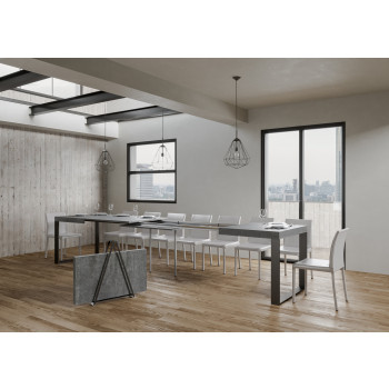 Tecno Table P.90 - Extendable table 160/420x90 cm Tecno white ash with anthracite legs