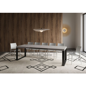Tecno Table P.90 - Extendable table 160/420x90 cm Tecno white ash with anthracite legs