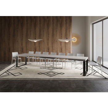 Tecno Table P.90 - Extendable table 160/420x90 cm Tecno white ash with anthracite legs