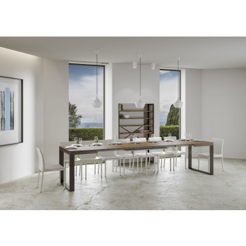 Tecno Table P.90 - Extendable table 180/440x90 cm Tecno white ash with anthracite legs