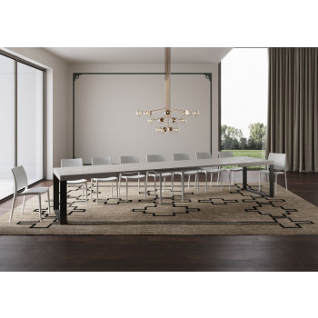 Tecno Table P.90 - Extendable table 180/440x90 cm Tecno white ash with anthracite legs