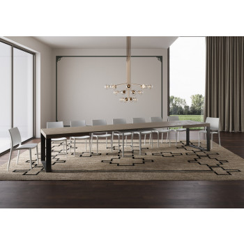 Tecno Table P.90 - Extendable table 200/460x90 cm Tecno white ash with anthracite legs