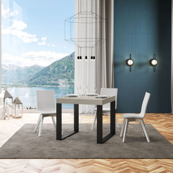 Tecno Table P.90 - Extendable table 90/246x90 cm Tecno white ash with anthracite legs