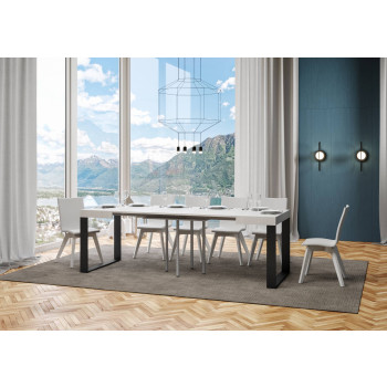Tecno Table P.90 - Extendable table 90/246x90 cm Tecno white ash with anthracite legs