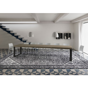 Tecno Premium Table D.90 - Extendable table 120/380x90 cm Tecno Premium white ash with anthracite legs