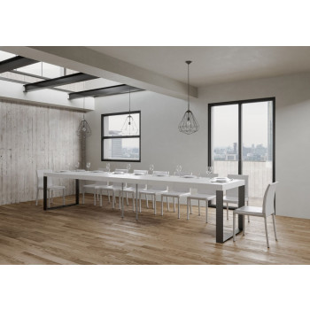 Tecno Premium Table D.90 - Extendable table 120/380x90 cm Tecno Premium white ash with anthracite legs