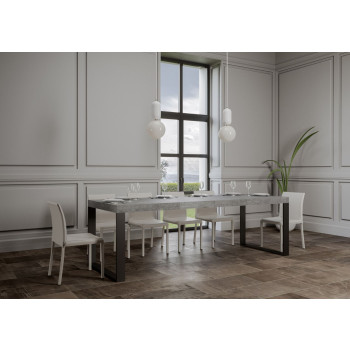 Tecno Premium Table D.90 - Extendable table 140/244x90 cm Tecno Premium white ash with anthracite legs