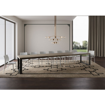 Tecno Premium Table D.90 - Extendable table 180/440x90 cm Tecno Premium white ash with anthracite legs