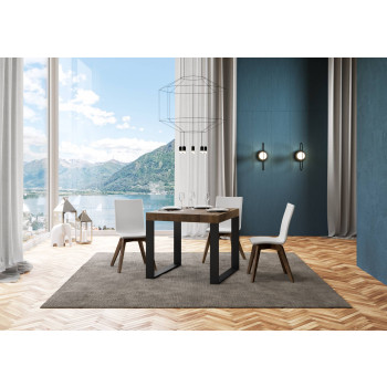 Tecno Premium Table P.90 - Extendable table 90/246x90 cm Tecno Premium white ash with anthracite legs