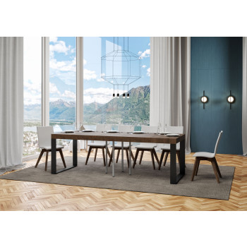 Tecno Premium Table P.90 - Extendable table 90/246x90 cm Tecno Premium white ash with anthracite legs