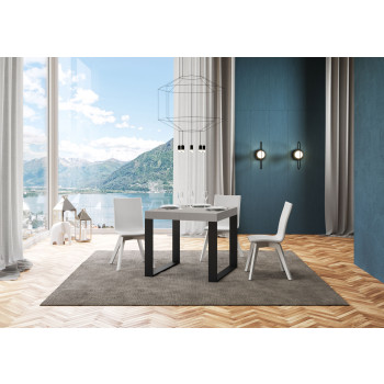 Tecno Premium Table P.90 - Extendable table 90/246x90 cm Tecno Premium white ash with anthracite legs