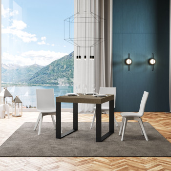 Tecno Premium Table P.90 - Extendable table 90/246x90 cm Tecno Premium white ash with anthracite legs