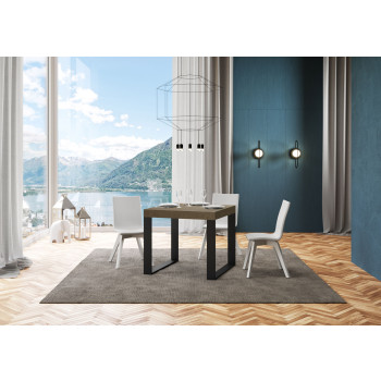 Tecno Premium Table P.90 - Extendable table 90/246x90 cm Tecno Premium white ash with anthracite legs