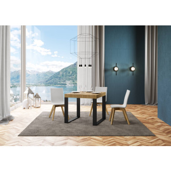 Tecno Premium Table P.90 - Extendable table 90/246x90 cm Tecno Premium white ash with anthracite legs