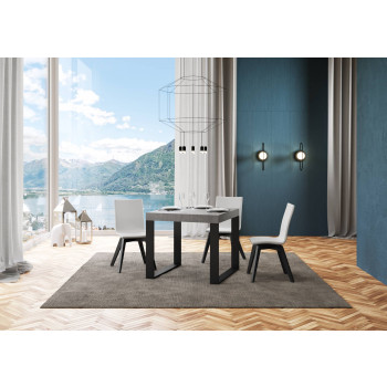 Tecno Premium Table P.90 - Extendable table 90/246x90 cm Tecno Premium white ash with anthracite legs