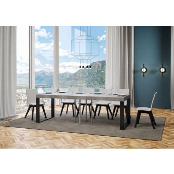 Tecno Premium Table P.90 - Extendable table 90/246x90 cm Tecno Premium white ash with anthracite legs