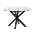 Full Argo round table in glass and steel legs