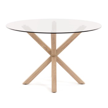 Full Argo round table in glass and steel legs