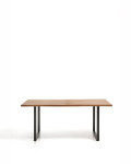Uxue table in solid acacia wood and black steel legs 160 x 90 cm
