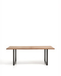 Uxue table in solid acacia wood and black steel legs 200 x 90 cm