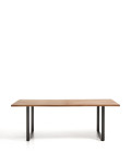 Uxue table in solid acacia wood and black steel legs 220 x 100 cm