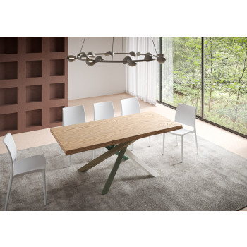 Versalux Barked solid wood table legs 4/A - Fixed table 90x180 cm Versalux Barked oak legs 4/A