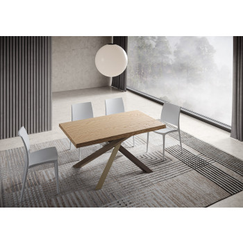 Versalux Barked solid wood table legs 4/C - Extendable table 90x140/190 cm Versalux Barked oak legs 4/C