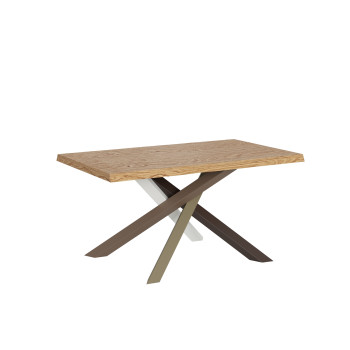Versalux Barked solid wood table legs 4/C - Extendable table 90x140/190 cm Versalux Barked oak legs 4/C