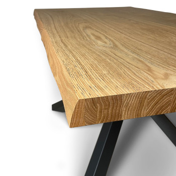 Versalux Barked solid wood table legs 4/C - Extendable table 90x200/300 cm Versalux Barked oak legs 4/C