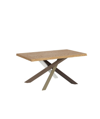 Versalux Barked solid wood table legs 4/C - Fixed table 90x140 cm Versalux Barked oak legs 4/C