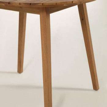 Vilma round outdoor table in solid wood round in solid wood of a