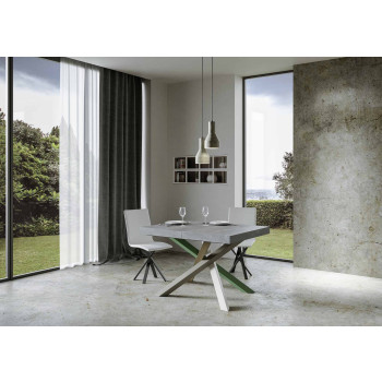 Volantis Color 4/A Table P.90 - Extendable table 120/380x90 cm Volantis white ash multicoloured legs 4/A