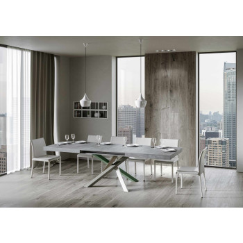 Volantis Color 4/A Table D.90 - Extendable table 180/440x90 cm Volantis white ash multicoloured legs 4/A