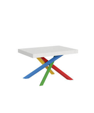 Volantis Color 4/B Table P.90 - Extendable table 120/380x90 cm Volantis white ash multicoloured legs 4/B