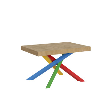 Volantis Color 4/B Table P.90 - Extendable table 140/244x90 cm Volantis white ash multicoloured legs 4/B