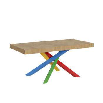 Volantis Color 4/B table P.90 - Extendable table 200/460x90 cm Volantis white ash multicolored legs 4/B