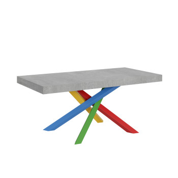 Volantis Color 4/B table P.90 - Extendable table 200/460x90 cm Volantis white ash multicolored legs 4/B